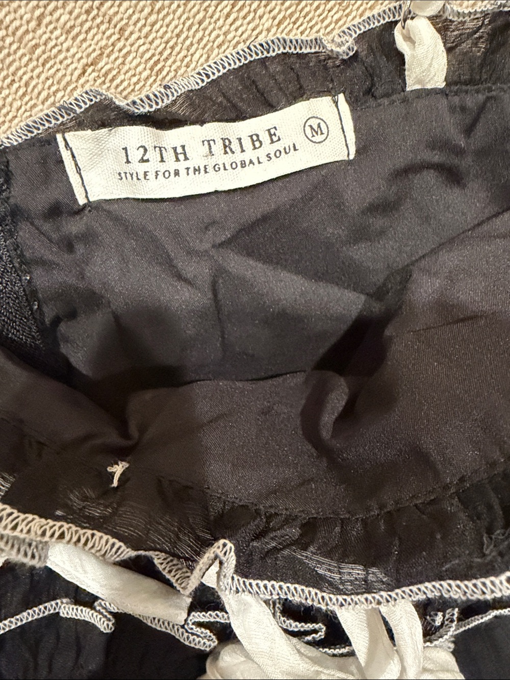 Black Skirt Set with White Trim - Picture 3 of 3